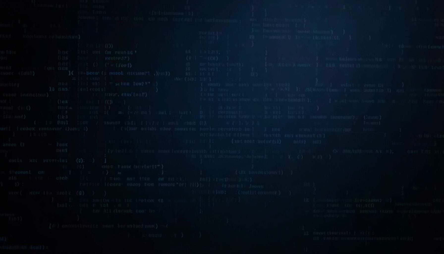 Dark abstract background with subtle code-like patterns in deep blue and charcoal tones, conveying a technical learning atmosphere.